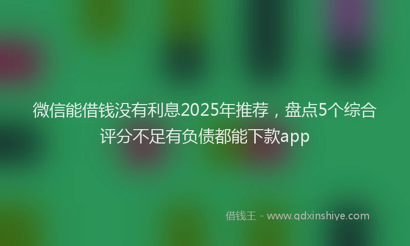 微信能借钱没有利息2025年推荐，盘点5个综合评分不足有负债都能下款app