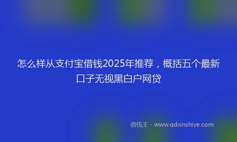 怎么样从支付宝借钱2025年推荐，概括五个最新口子无视黑白户网贷