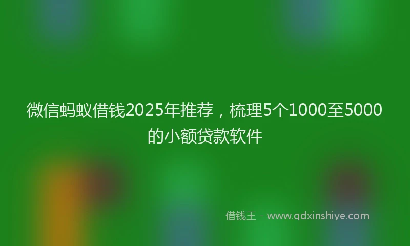 微信蚂蚁借钱2025年推荐，梳理5个1000至5000的小额贷款软件