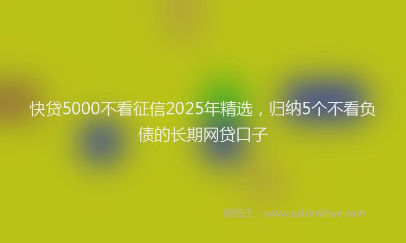 快贷5000不看征信2025年精选，归纳5个不看负债的长期网贷口子