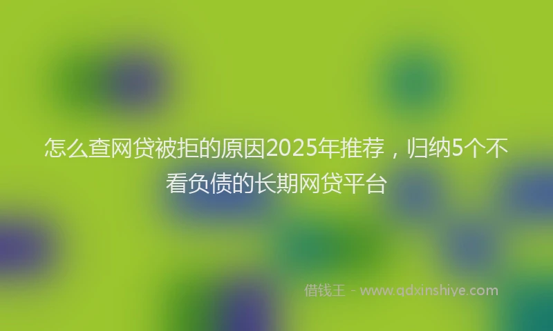怎么查网贷被拒的原因2025年推荐，归纳5个不看负债的长期网贷平台