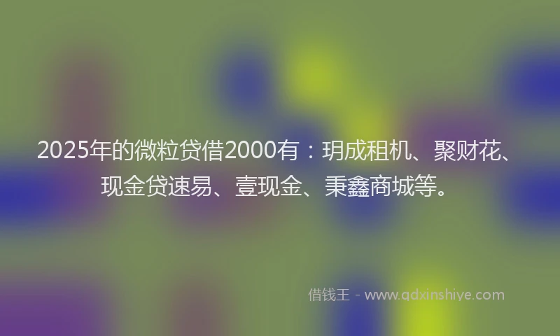 2025年的微粒贷借2000有：玥成租机、聚财花、现金贷速易、壹现金、秉鑫商城等。