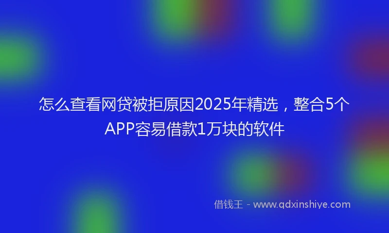 怎么查看网贷被拒原因2025年精选，整合5个APP容易借款1万块的软件
