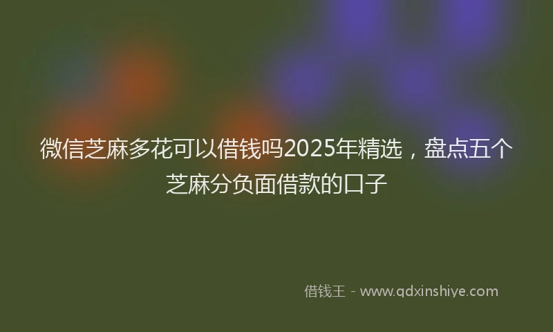 微信芝麻多花可以借钱吗2025年精选，盘点五个芝麻分负面借款的口子