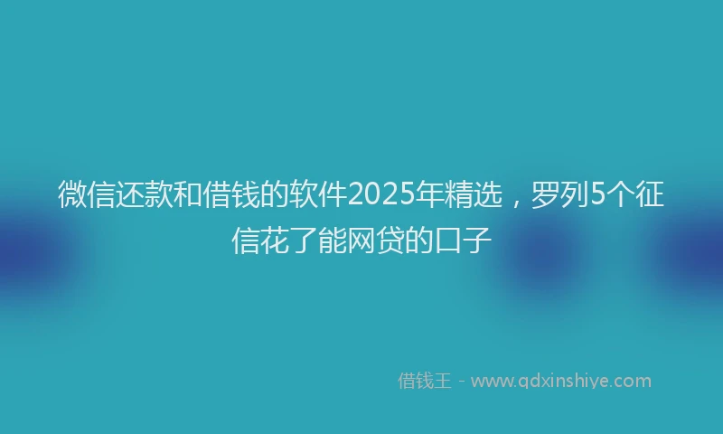 微信还款和借钱的软件2025年精选，罗列5个征信花了能网贷的口子