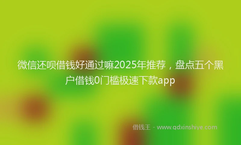 微信还呗借钱好通过嘛2025年推荐，盘点五个黑户借钱0门槛极速下款app