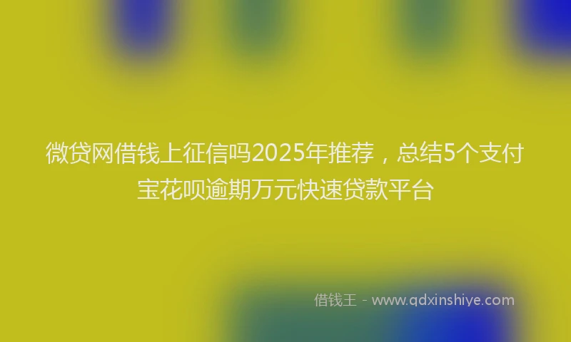 微贷网借钱上征信吗2025年推荐，总结5个支付宝花呗逾期万元快速贷款平台