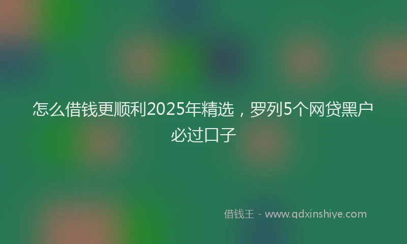 怎么借钱更顺利2025年精选，罗列5个网贷黑户必过口子