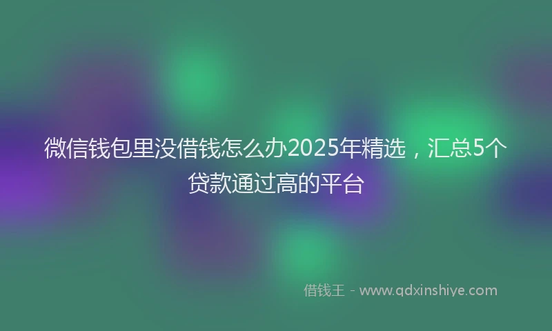 微信钱包里没借钱怎么办2025年精选，汇总5个贷款通过高的平台