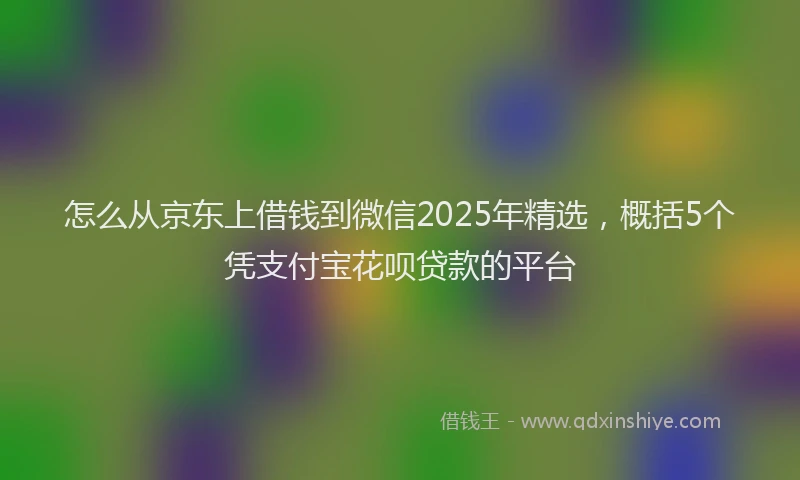 怎么从京东上借钱到微信2025年精选，概括5个凭支付宝花呗贷款的平台