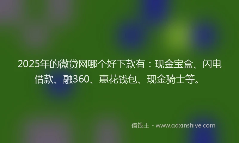 2025年的微贷网哪个好下款有：现金宝盒、闪电借款、融360、惠花钱包、现金骑士等。