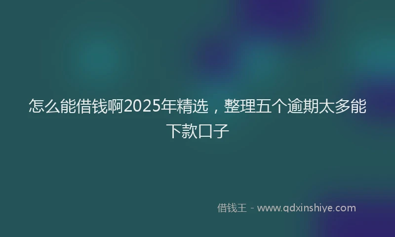 怎么能借钱啊2025年精选，整理五个逾期太多能下款口子