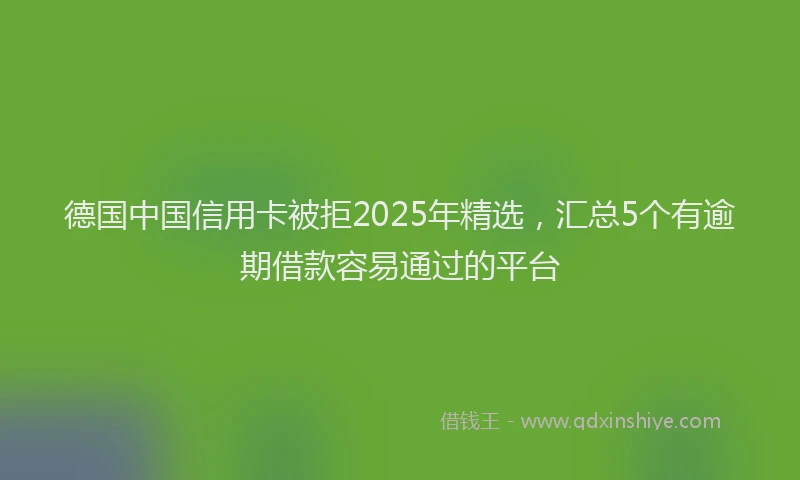 德国中国信用卡被拒2025年精选，汇总5个有逾期借款容易通过的平台