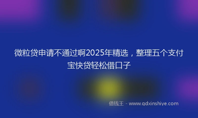 微粒贷申请不通过啊2025年精选，整理五个支付宝快贷轻松借口子