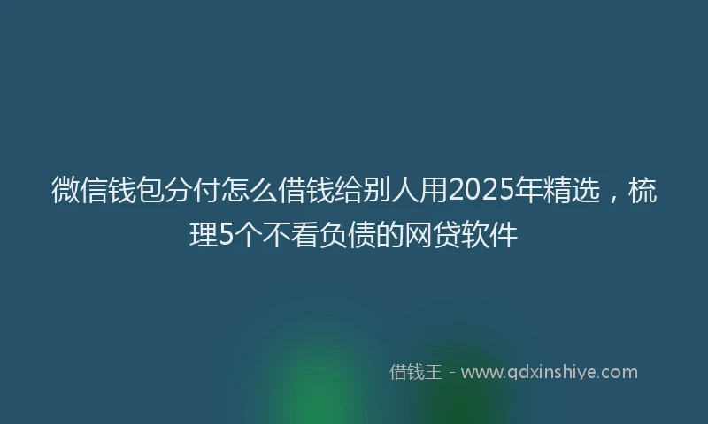 微信钱包分付怎么借钱给别人用2025年精选，梳理5个不看负债的网贷软件