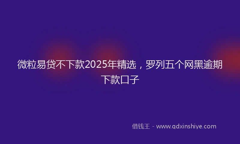 微粒易贷不下款2025年精选，罗列五个网黑逾期下款口子