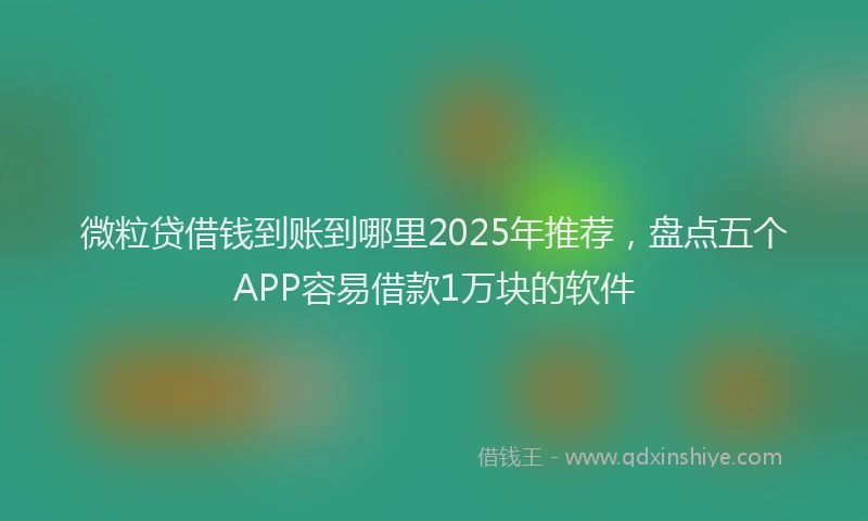 微粒贷借钱到账到哪里2025年推荐，盘点五个APP容易借款1万块的软件