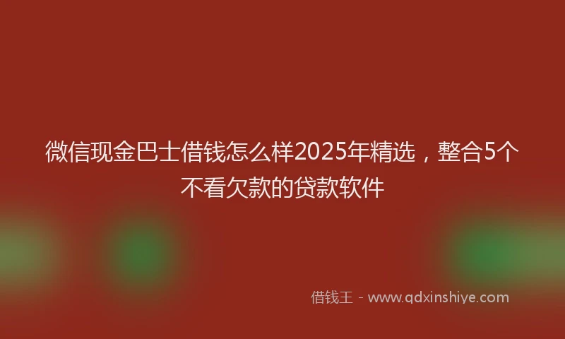 微信现金巴士借钱怎么样2025年精选，整合5个不看欠款的贷款软件