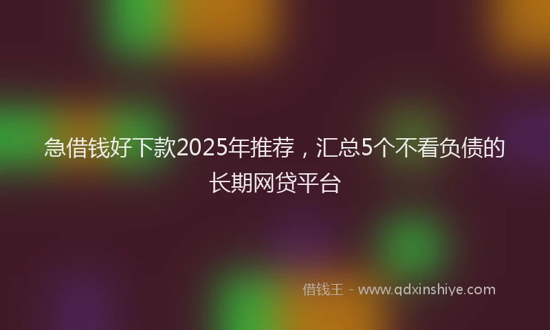 急借钱好下款2025年推荐，汇总5个不看负债的长期网贷平台