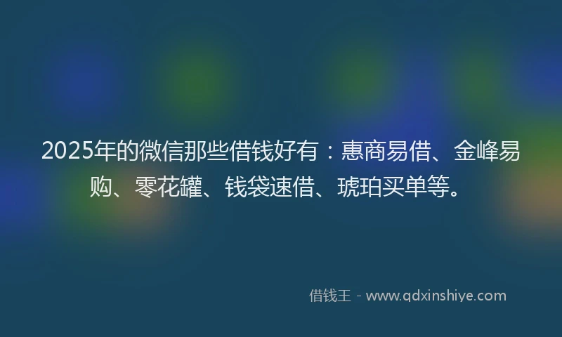 2025年的微信那些借钱好有：惠商易借、金峰易购、零花罐、钱袋速借、琥珀买单等。