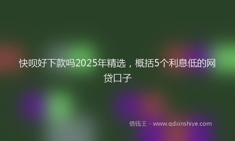 快呗好下款吗2025年精选，概括5个利息低的网贷口子
