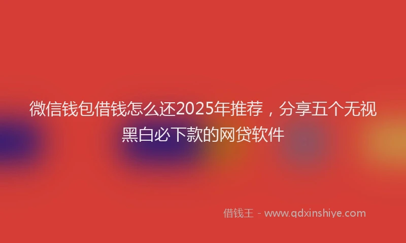 微信钱包借钱怎么还2025年推荐，分享五个无视黑白必下款的网贷软件