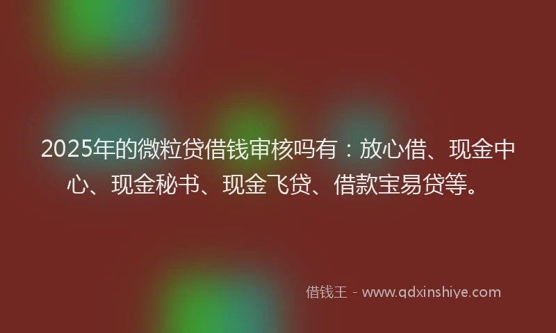 2025年的微粒贷借钱审核吗有：放心借、现金中心、现金秘书、现金飞贷、借款宝易贷等。