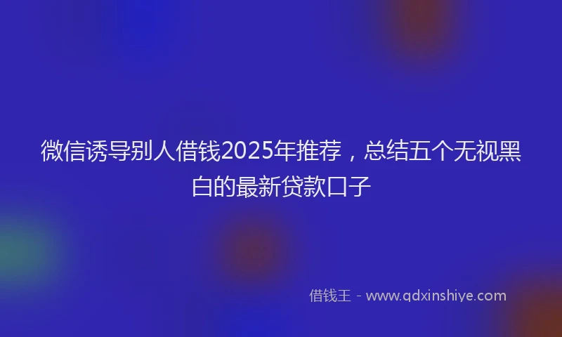 微信诱导别人借钱2025年推荐，总结五个无视黑白的最新贷款口子
