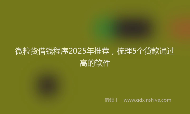 微粒货借钱程序2025年推荐，梳理5个贷款通过高的软件