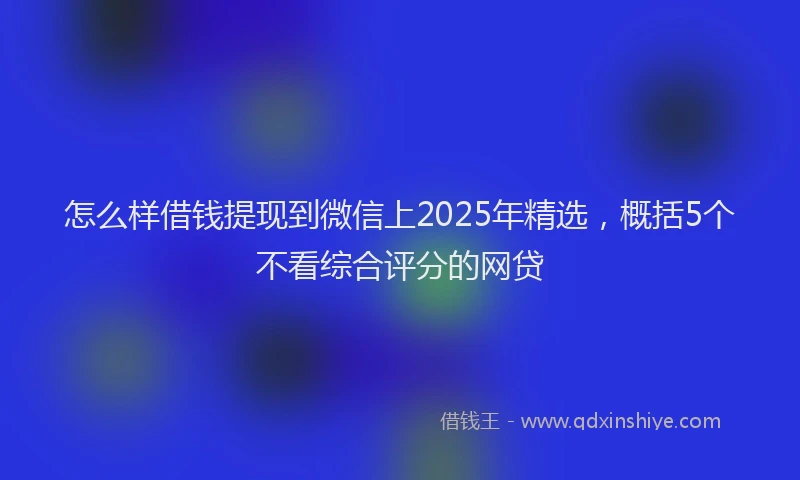 怎么样借钱提现到微信上2025年精选，概括5个不看综合评分的网贷