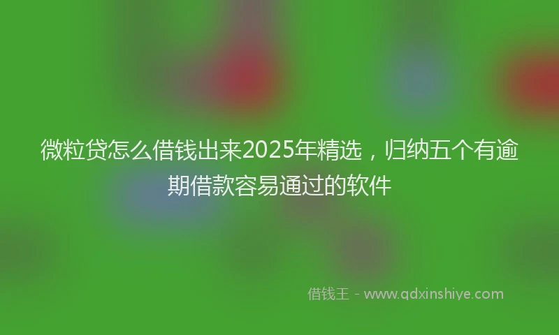 微粒贷怎么借钱出来2025年精选，归纳五个有逾期借款容易通过的软件