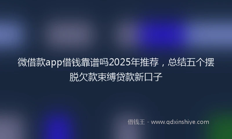 微借款app借钱靠谱吗2025年推荐，总结五个摆脱欠款束缚贷款新口子