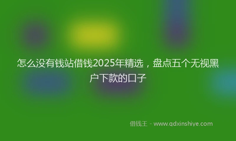 怎么没有钱站借钱2025年精选，盘点五个无视黑户下款的口子