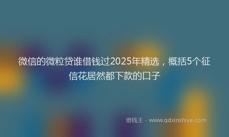 微信的微粒贷谁借钱过2025年精选，概括5个征信花居然都下款的口子