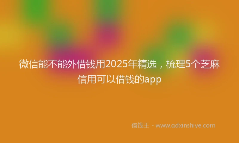 微信能不能外借钱用2025年精选，梳理5个芝麻信用可以借钱的app