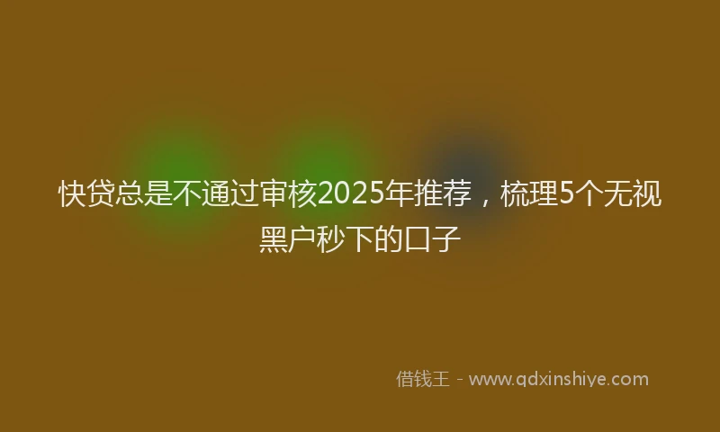 快贷总是不通过审核2025年推荐，梳理5个无视黑户秒下的口子