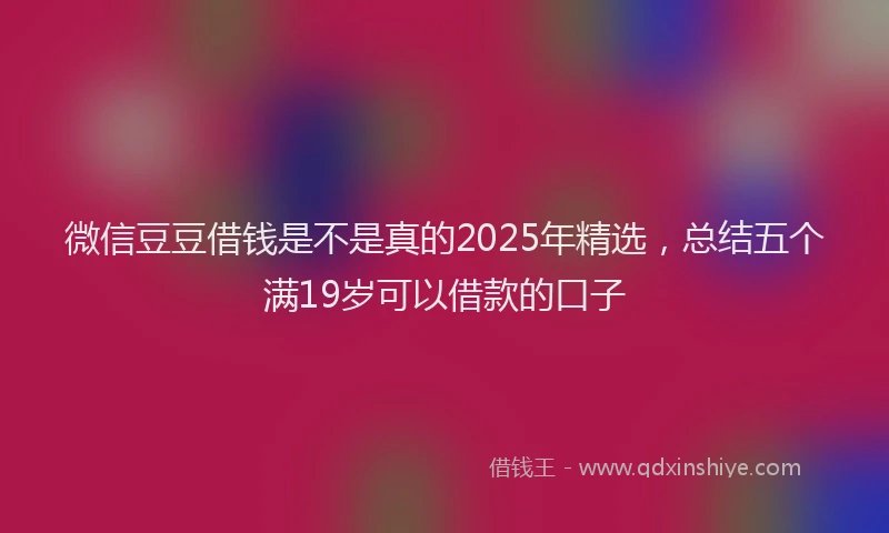 微信豆豆借钱是不是真的2025年精选，总结五个满19岁可以借款的口子