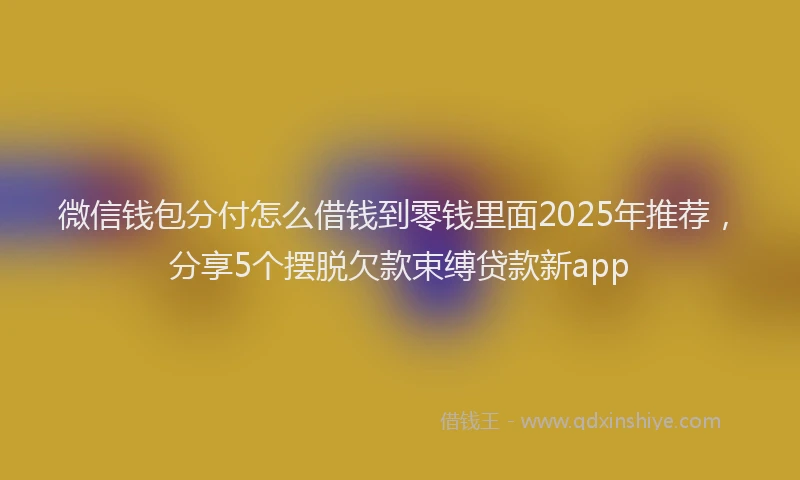 微信钱包分付怎么借钱到零钱里面2025年推荐，分享5个摆脱欠款束缚贷款新app