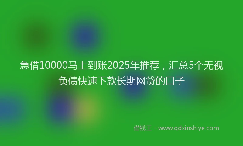 急借10000马上到账2025年推荐，汇总5个无视负债快速下款长期网贷的口子