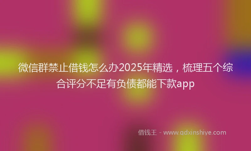 微信群禁止借钱怎么办2025年精选，梳理五个综合评分不足有负债都能下款app