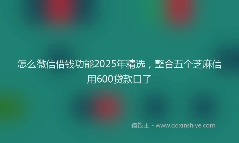 怎么微信借钱功能2025年精选，整合五个芝麻信用600贷款口子