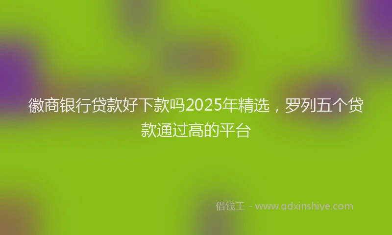 徽商银行贷款好下款吗2025年精选，罗列五个贷款通过高的平台