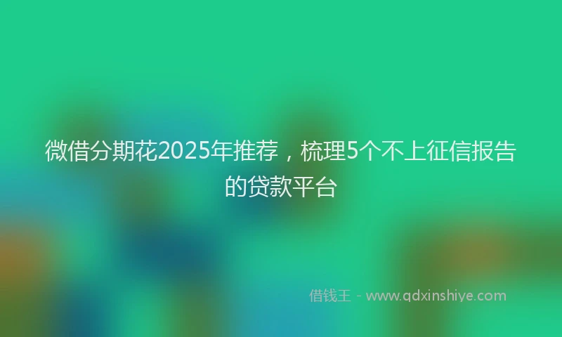 微借分期花2025年推荐，梳理5个不上征信报告的贷款平台
