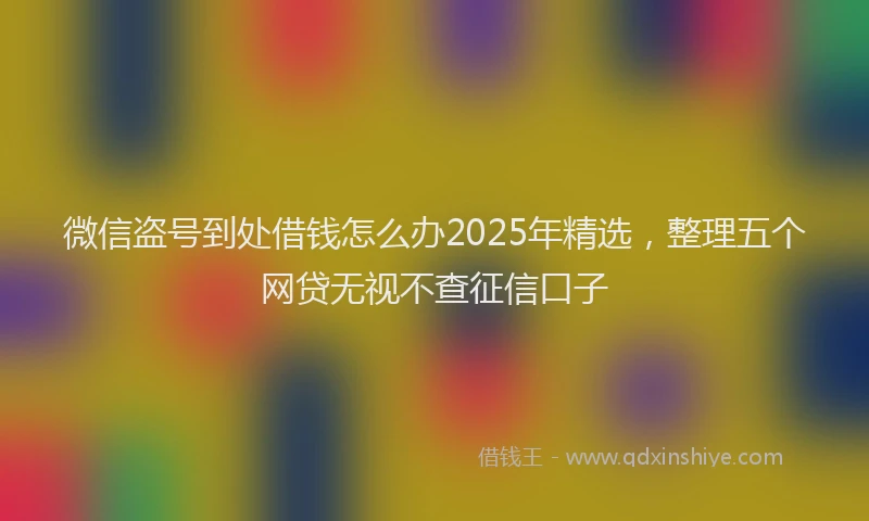 微信盗号到处借钱怎么办2025年精选，整理五个网贷无视不查征信口子