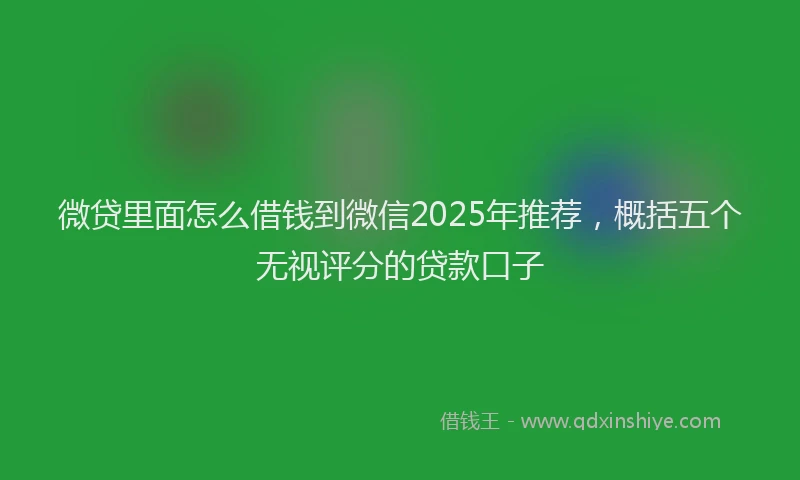 微贷里面怎么借钱到微信2025年推荐，概括五个无视评分的贷款口子