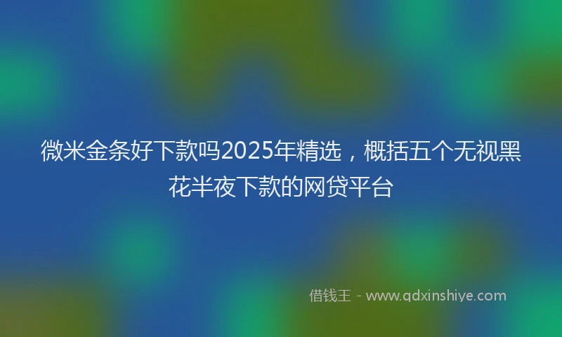 微米金条好下款吗2025年精选，概括五个无视黑花半夜下款的网贷平台