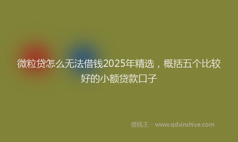 微粒贷怎么无法借钱2025年精选，概括五个比较好的小额贷款口子