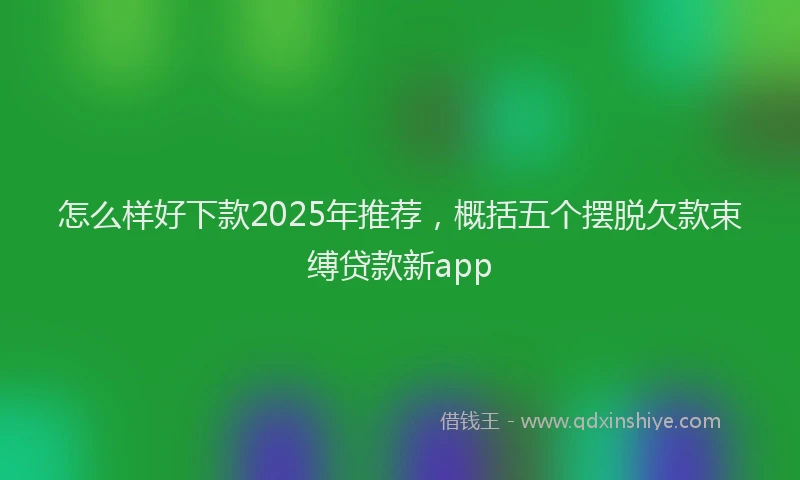 怎么样好下款2025年推荐，概括五个摆脱欠款束缚贷款新app