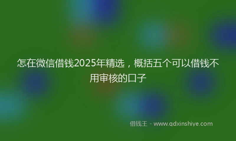 怎在微信借钱2025年精选，概括五个可以借钱不用审核的口子