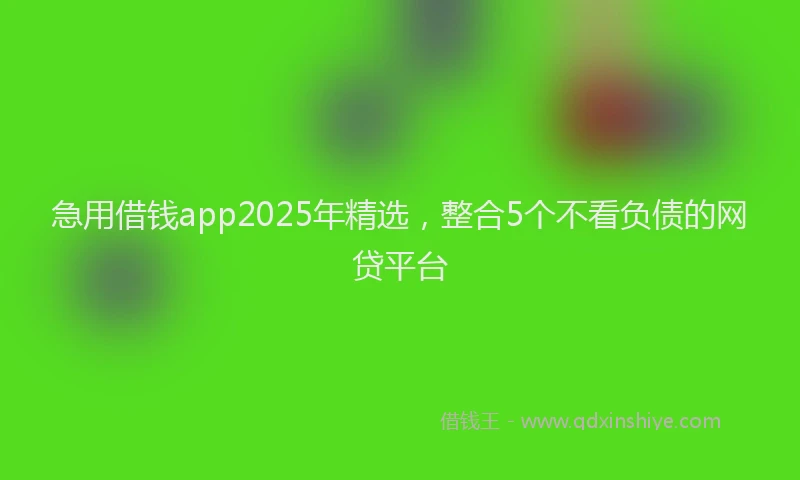 急用借钱app2025年精选，整合5个不看负债的网贷平台